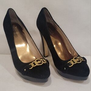 MICHAEL KORS BLACK SUEDE LEATHER 5" HEELS (sz 9)